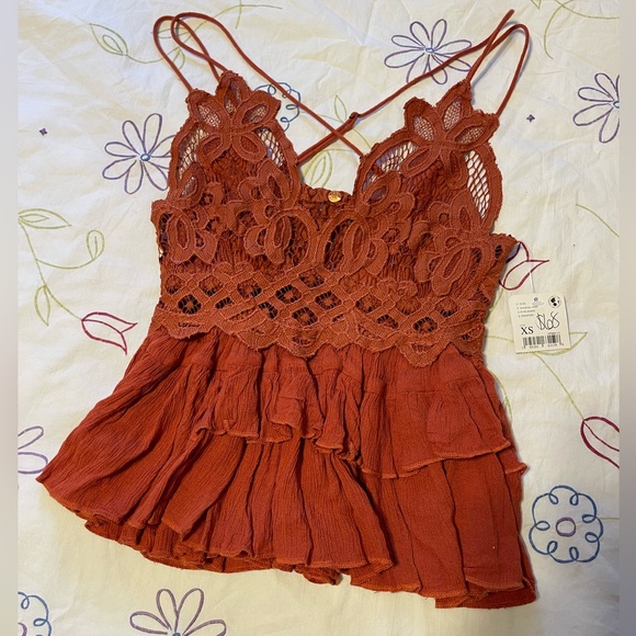 NWT Free People Adella lace cami Sz L🧡 - Picture 12 of 15